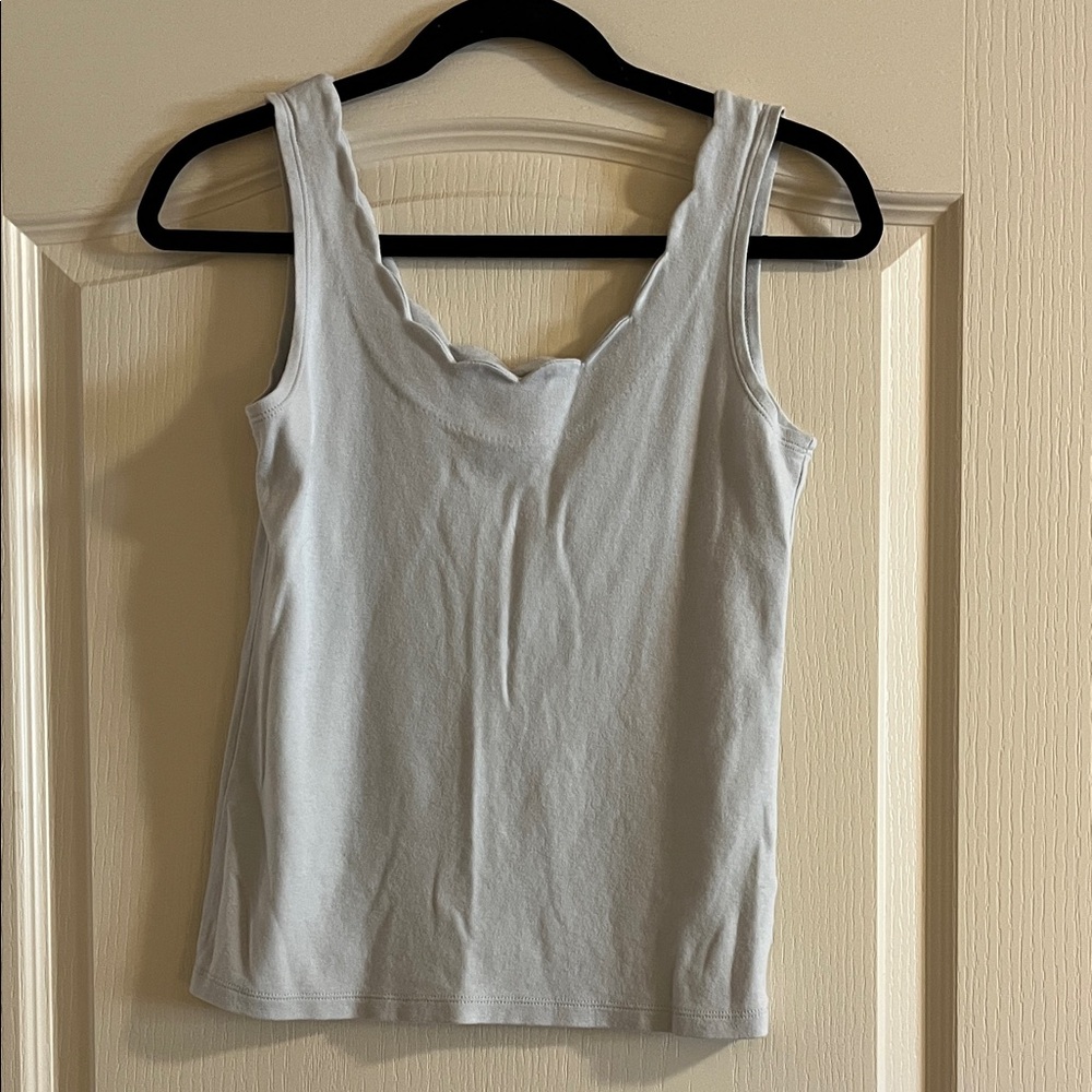 J. Crew Women's Scallop Neck Tank Top - Pale Blue